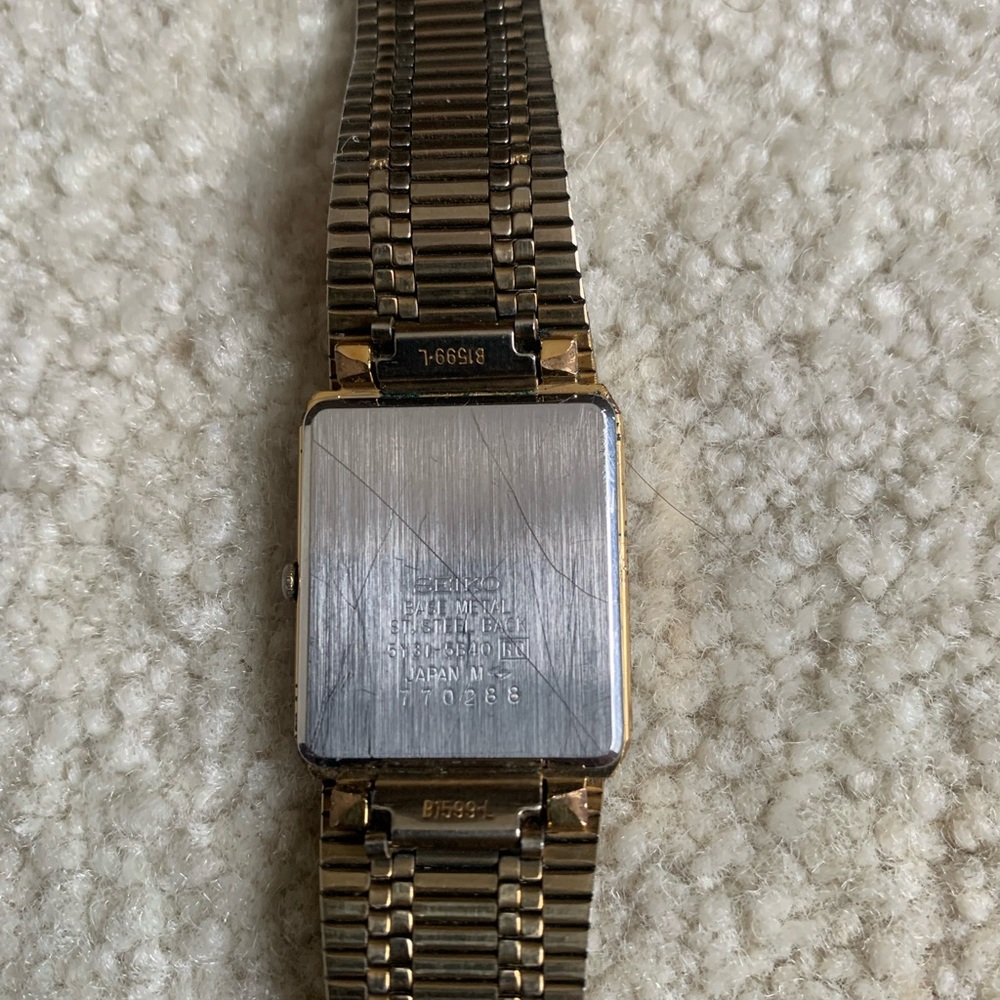Rare vintage Seiko Galaxy slim gold plated diamond dial men’s quartz watch - Picture 5 of 8